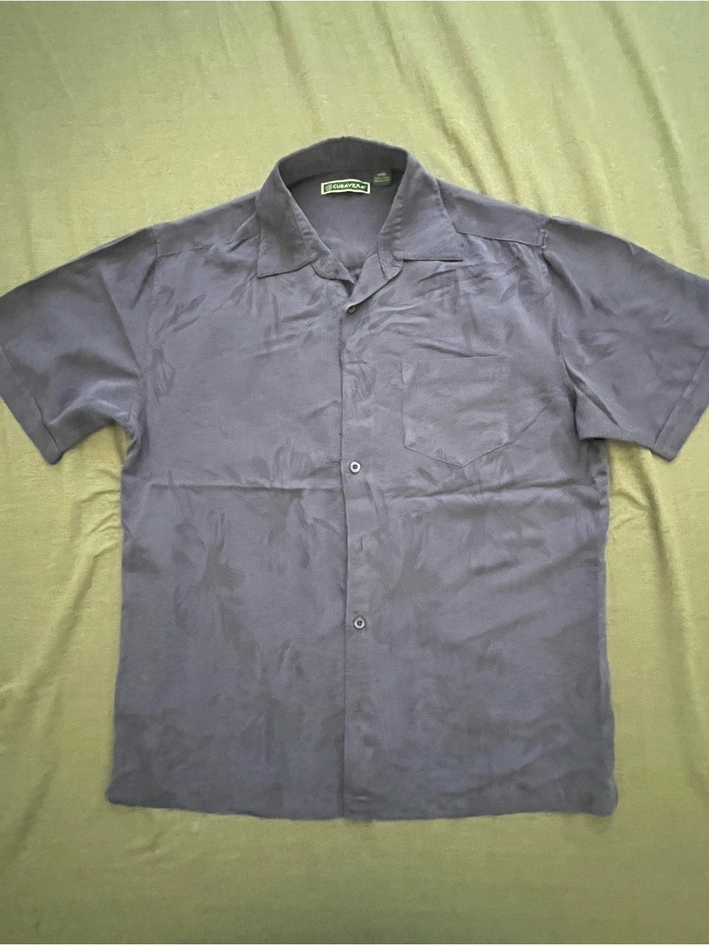 Cubavera Short-Sleeve Button-Down Shirt Jacquard Subtle Tonal Hibiscus Flower